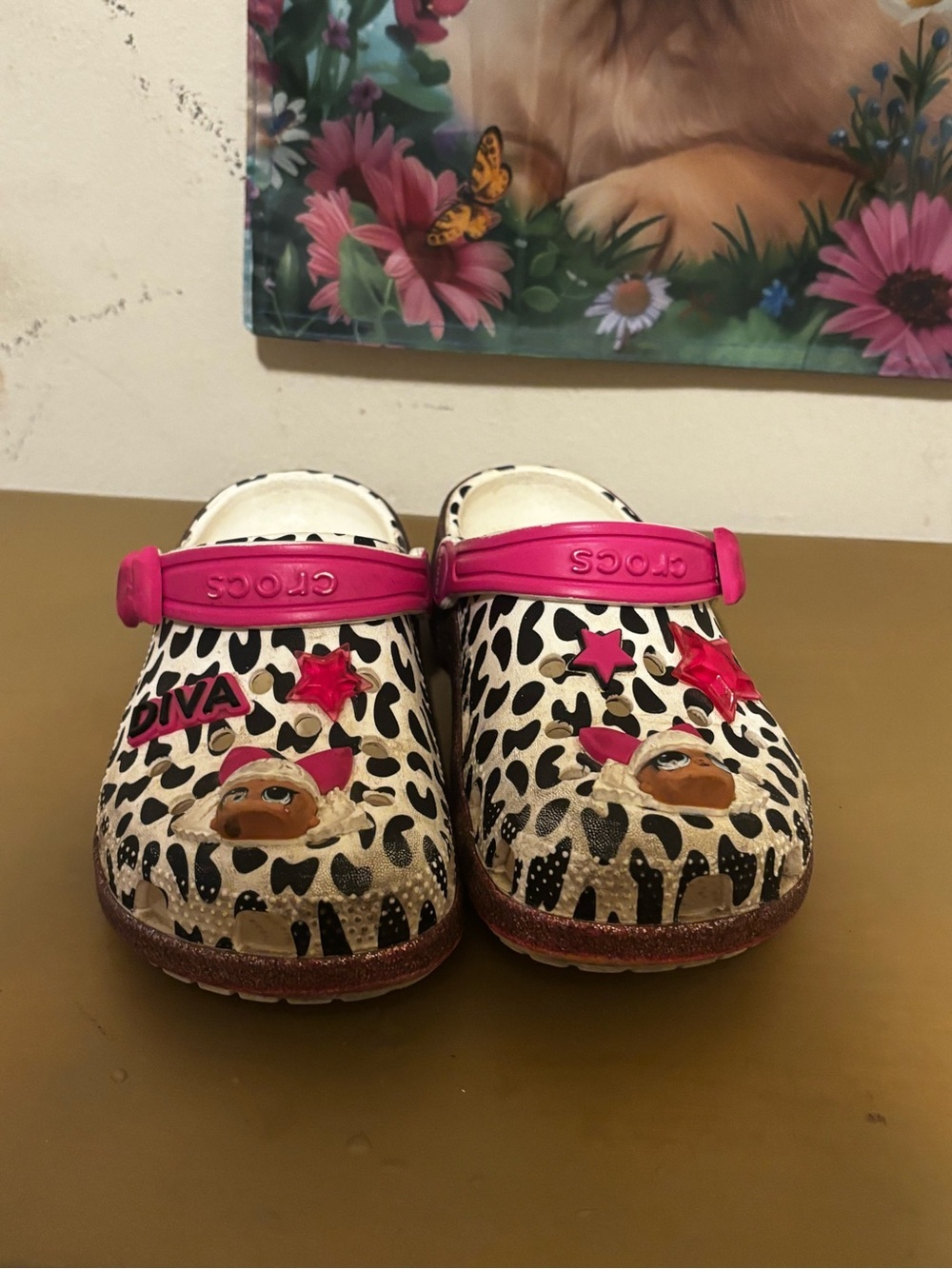 Crocs Kids' Pink Leopard 'Diva' Clog C13